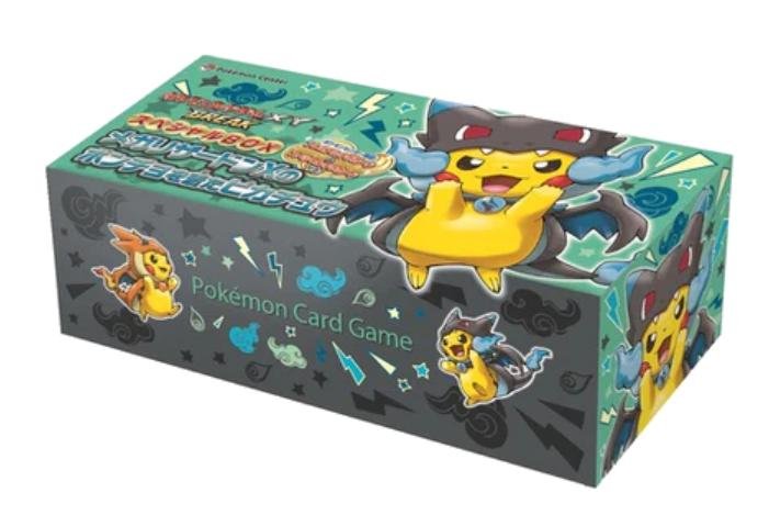 Poncho Pikachu Mega Charizard X sealed Pokemon TCG box